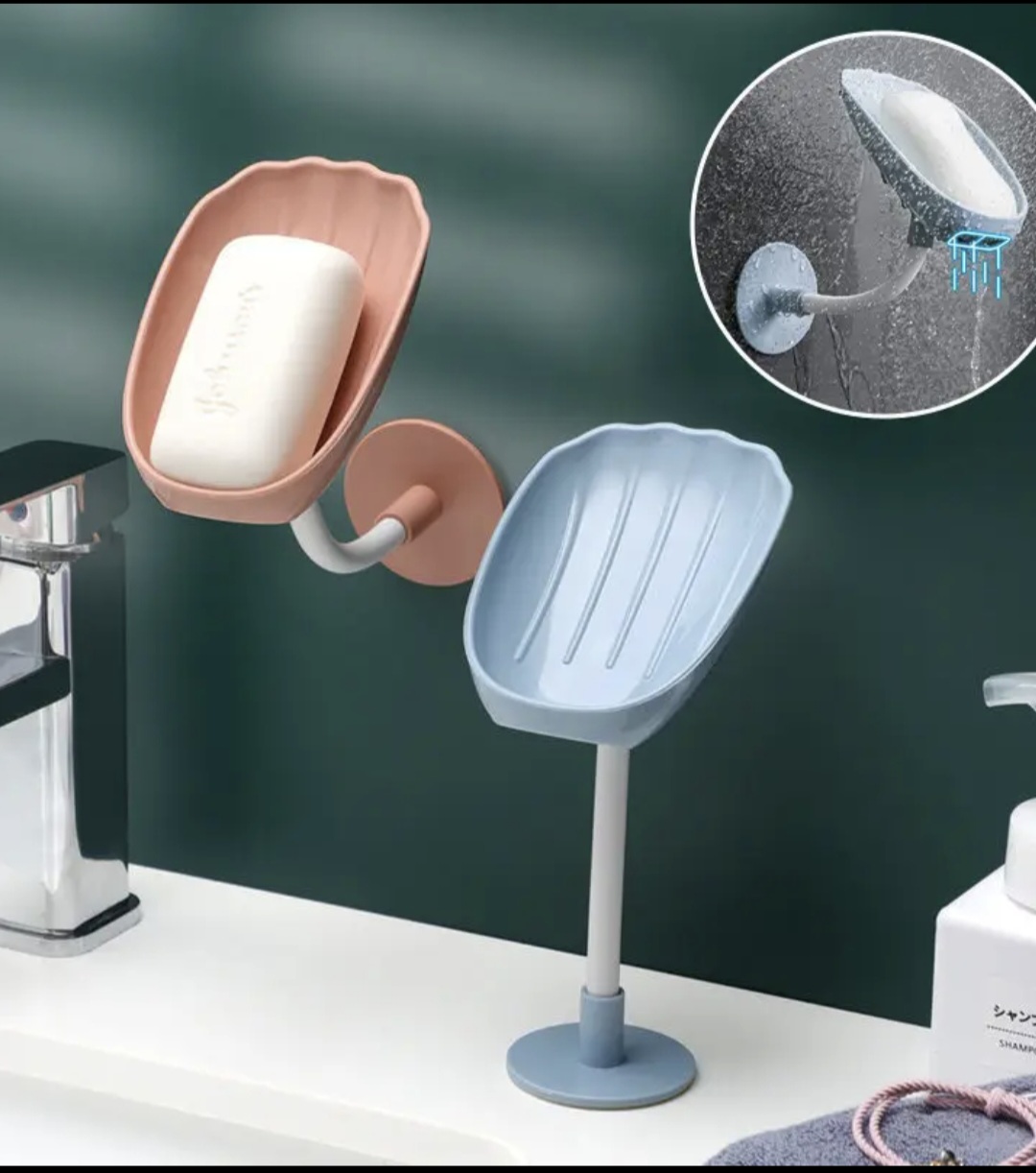 Jabonera de baño antihumedad-Drenaje y flexible