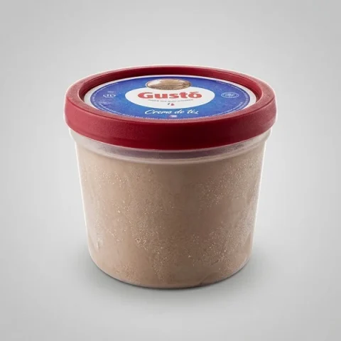Envase de Helado de Chocolate Premium Gusto de 1L con bola de helado cremoso