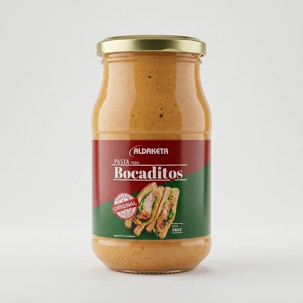 Pasta para bocaditos Aldaketa frasco de cristal con crema untable sabrosa para sandwiches y canapes de fiesta