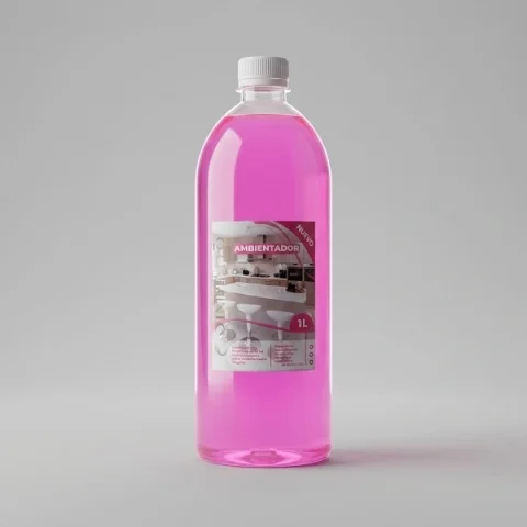 Ambientador líquido concentrado 1L bote rosa de alta duración para hogar y oficina