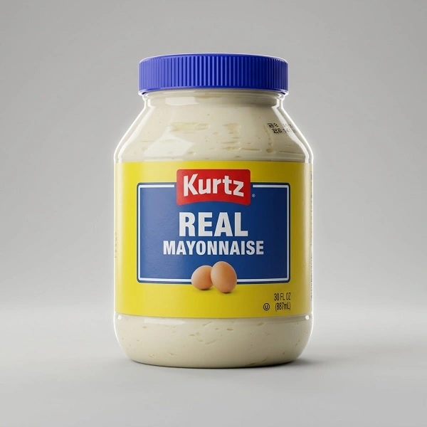 Mayonesa Real Kurtz tarro de 30 oz (887 ml) con huevos frescos y textura cremosa para aderezos gourmet