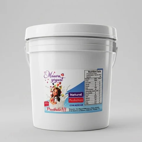 Cubeta de yogurt probiótico natural Mauwa de 4L con azúcar para la salud digestiva familiar